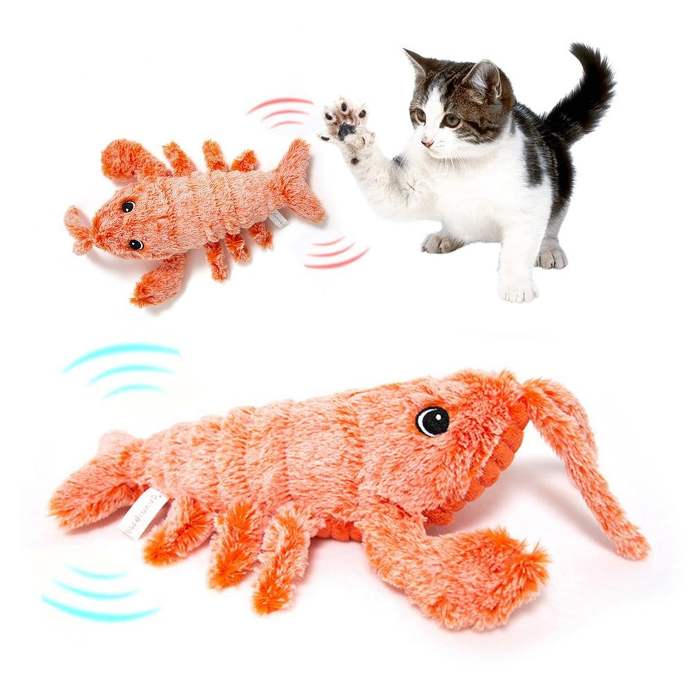 Pet Toys Electric Jumping USB Lobster