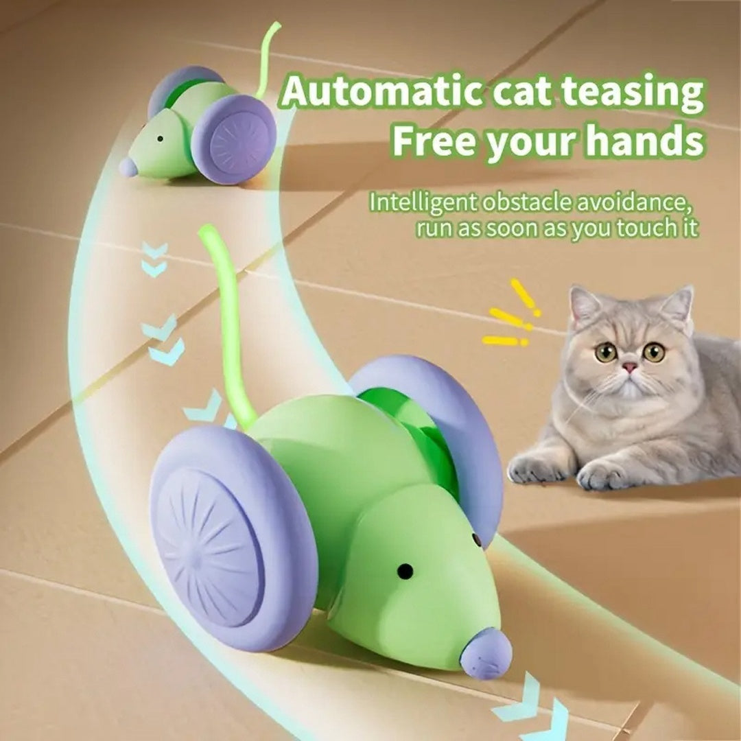 Cat Toy Electric Mouse Car - Automatic Teaser With Intelligent Obstacle Avoidance