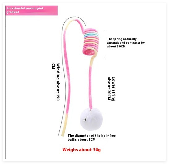 Cat Toy Self-Hi Sucker Spring Rabbit Hair Ball Interactive